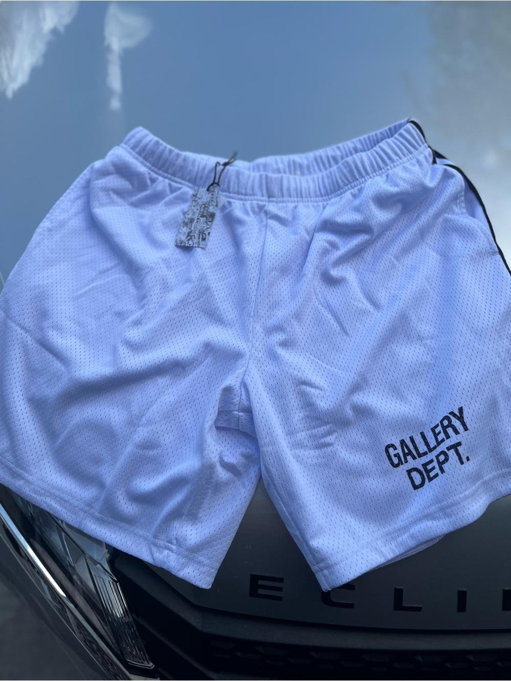 Gallery Dept White Mesh Athletic Shorts with Logo- Brand new